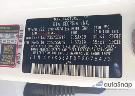 2023 Kia Sportage Sx-Prestige z USA, uszkodzony, nr VIN 5XYK53AFXPG076473